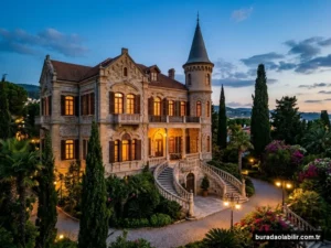 Buca Baltazzi Malikânesi neoklasik cephesi mermer sütunları ve asırlık bahçesi