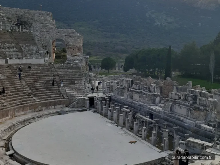 Efes Antik Tiyatrosu görkemli basamakları ve sahne binası